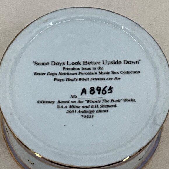 Disney Winnie The Pooh Some Days Look Better Upside Down Porcelain - Picture 6 of 9